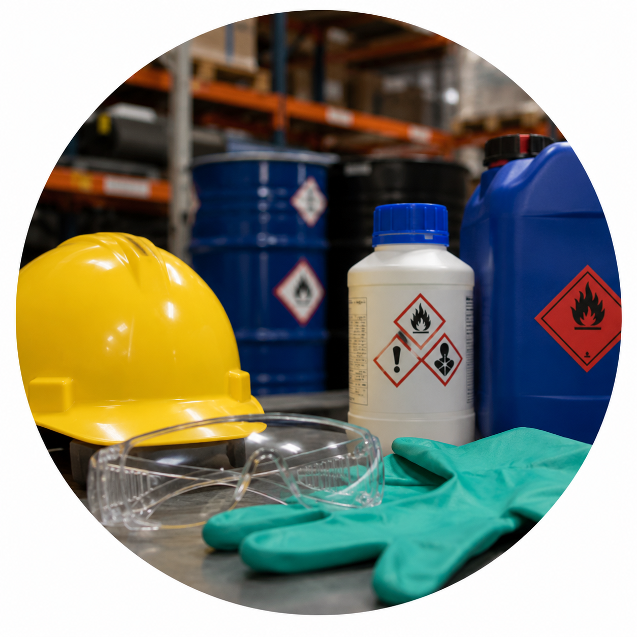 Work safely with industrial chemicals and materials.